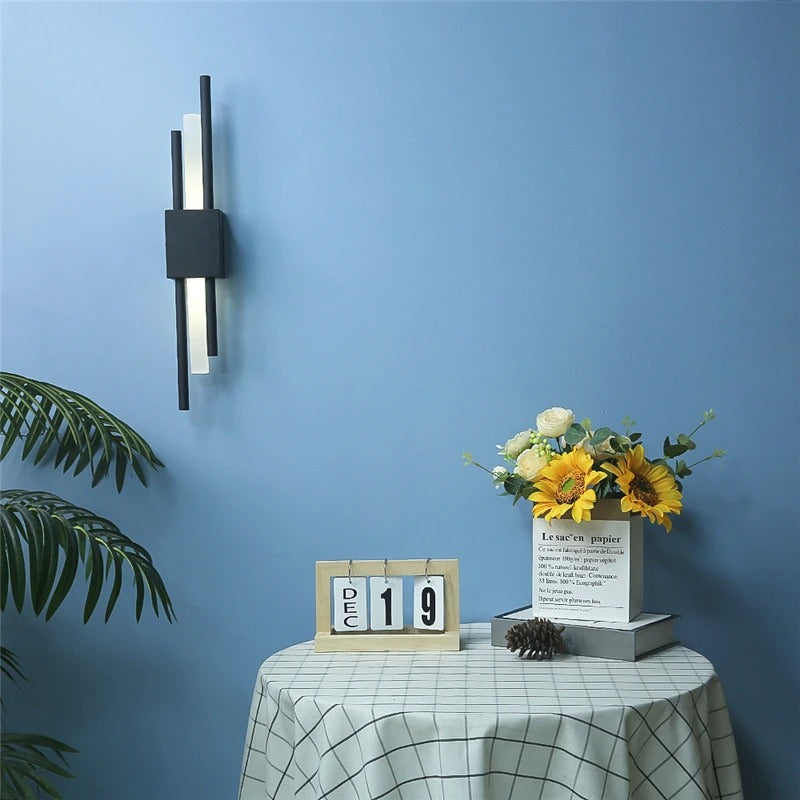 LumiSource - Modern LED Wall Sconce in Black & Gold for Living Room & Bedroom