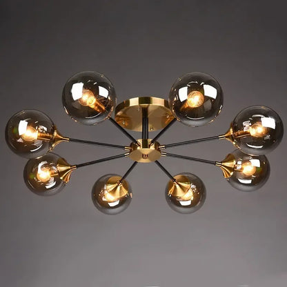 LumiStyle - Modern LED Glass Ball Pendant Light Gold Retro Ceiling Fixture