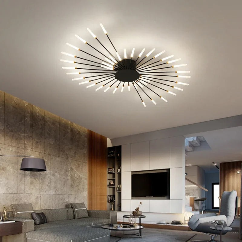 LumiereLux Rotating LED Fireworks Ceiling Light - Italian Luxury Design