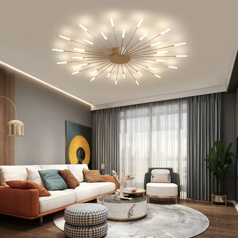 LumiereLux Rotating LED Fireworks Ceiling Light - Italian Luxury Design