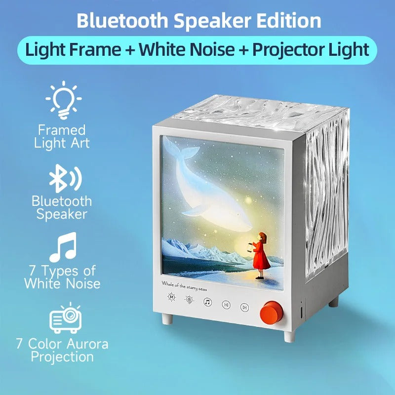LuminaNova - Bluetooth Aurora Projector Night Light with Dimming & White Noise