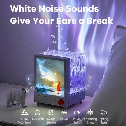 LuminaNova - Bluetooth Aurora Projector Night Light with Dimming & White Noise