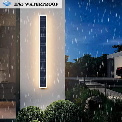 Luminova - Modern Outdoor Long Solar LED Wall Lights, Waterproof & Energy Efficient