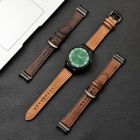 Luxband - No-Gap Leather Strap for Samsung Galaxy Watch 4–7 & 5 Pro