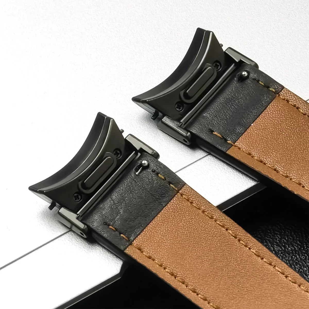 Luxband - No-Gap Leather Strap for Samsung Galaxy Watch 4–7 & 5 Pro