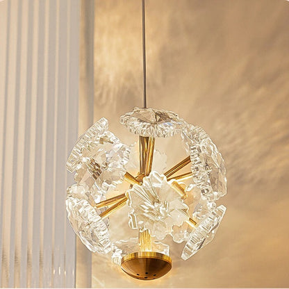 LuxeBloom Modern Dandelion Crystal Headboard Chandelier