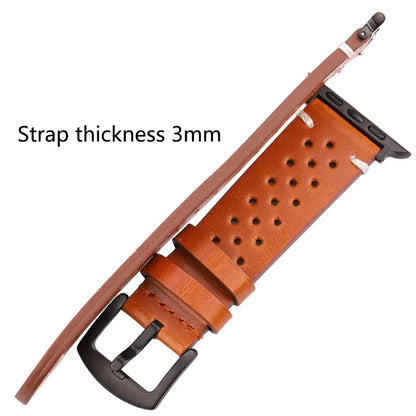 LuxeCraft - Genuine Leather Watch Strap for Apple Watch Series SE & 4–7