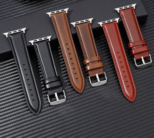 LuxeStrap - Genuine Leather Strap for Apple Watch Ultra & Series 4–9 SE