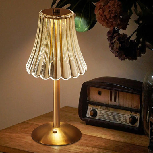 Luxurious Crystal Table Light, Rechargeable, Touch Dimmable 3 Color LED Lamp for Home Decoration