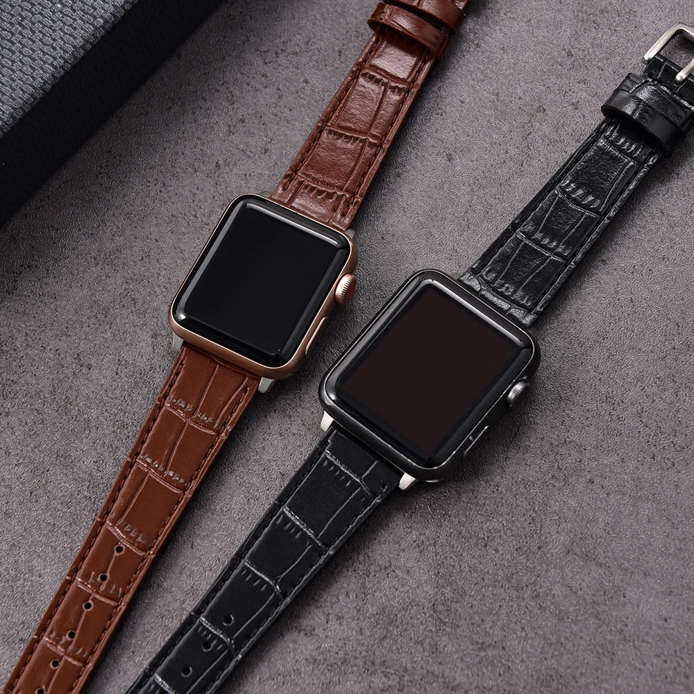 LuxuryCrafted - Bamboo Pattern Leather Strap for Apple Watch