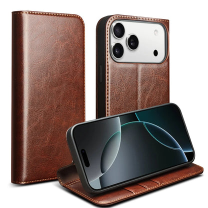 Luxury Genuine Leather Flip Case with Card Slots for iPhone