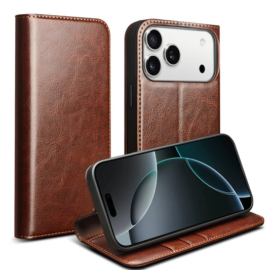 Luxury Genuine Leather Flip Case with Card Slots for iPhone