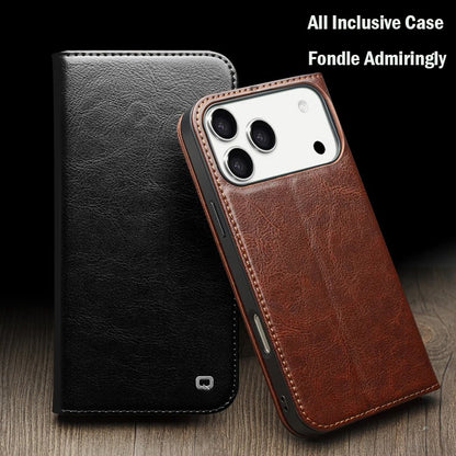Luxury Genuine Leather Flip Case with Card Slots for iPhone