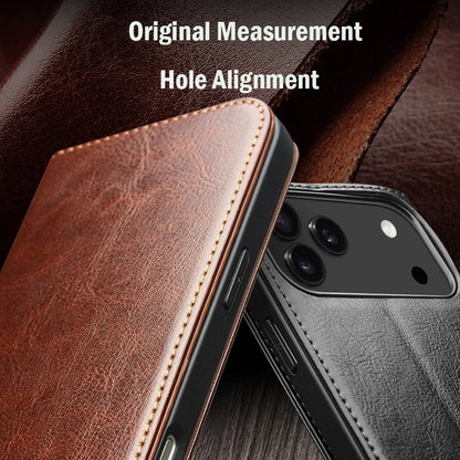 Luxury Genuine Leather Flip Case with Card Slots for iPhone