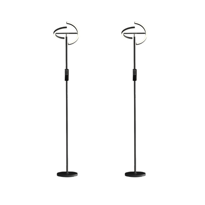 Modern 69" LED Floor Lamp with Remote, 330° Rotatable Torchiere, Dimmable & Adjustable Brightness