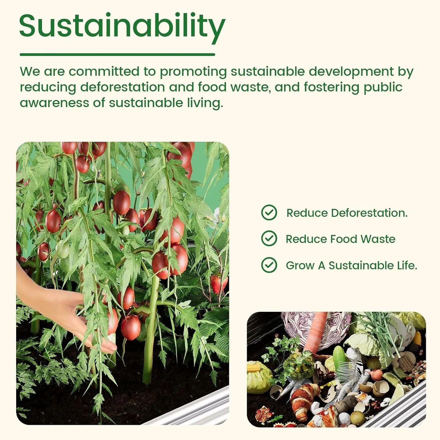 Galvanized Metal Raised Garden Beds 8x4ft - 16" Tall Steel Planter Box for Vegetables & Flowers