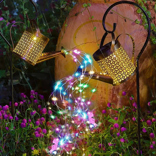 Metal Solar Watering Can Lanterns with Hooks | Waterproof LED Lights Outdoor Garden Decorative Lamps