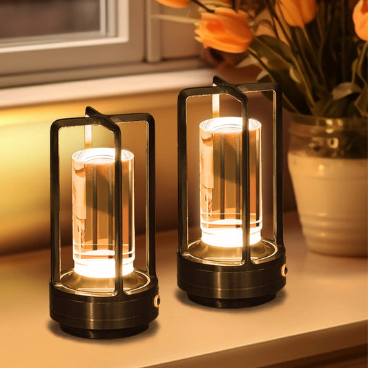 Modern Aluminum Wireless LED Table Lamp,  Rechargeable Desk Light, Outdoor Ambiance Lantern