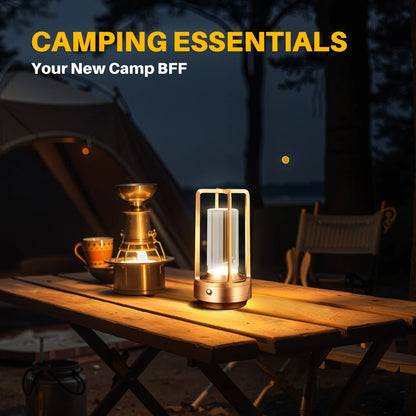 Modern Aluminum Wireless LED Table Lamp,  Rechargeable Desk Light, Outdoor Ambiance Lantern