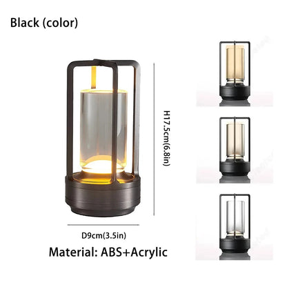 Modern Aluminum Wireless LED Table Lamp,  Rechargeable Desk Light, Outdoor Ambiance Lantern