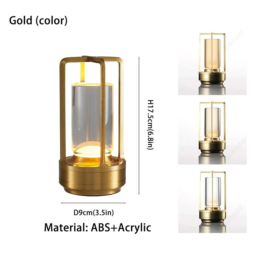 Modern Aluminum Wireless LED Table Lamp,  Rechargeable Desk Light, Outdoor Ambiance Lantern