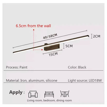 Modern LED Mirror Light Wall Lamp for Bathroom - Waterproof Indoor Flat Lighting for Makeup