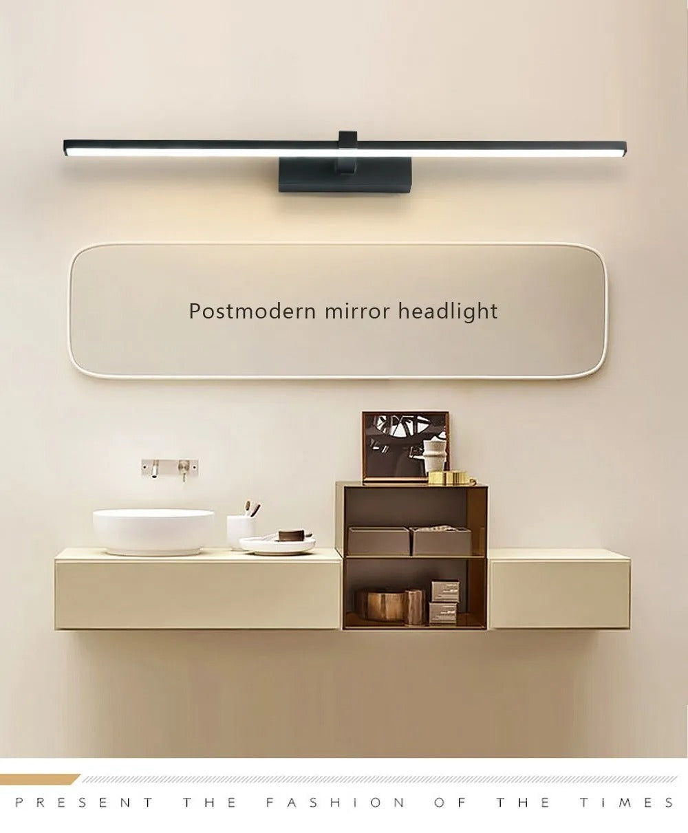 Modern LED Mirror Light Wall Lamp for Bathroom - Waterproof Indoor Flat Lighting for Makeup