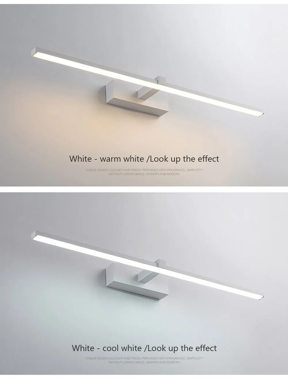 Modern LED Mirror Light Wall Lamp for Bathroom - Waterproof Indoor Flat Lighting for Makeup