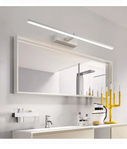 Modern LED Mirror Light Wall Lamp for Bathroom - Waterproof Indoor Flat Lighting for Makeup