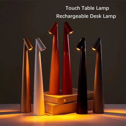 Modern LED Touch Sensor Table Lamp - Portable & Rechargeable Desk Light for Reading