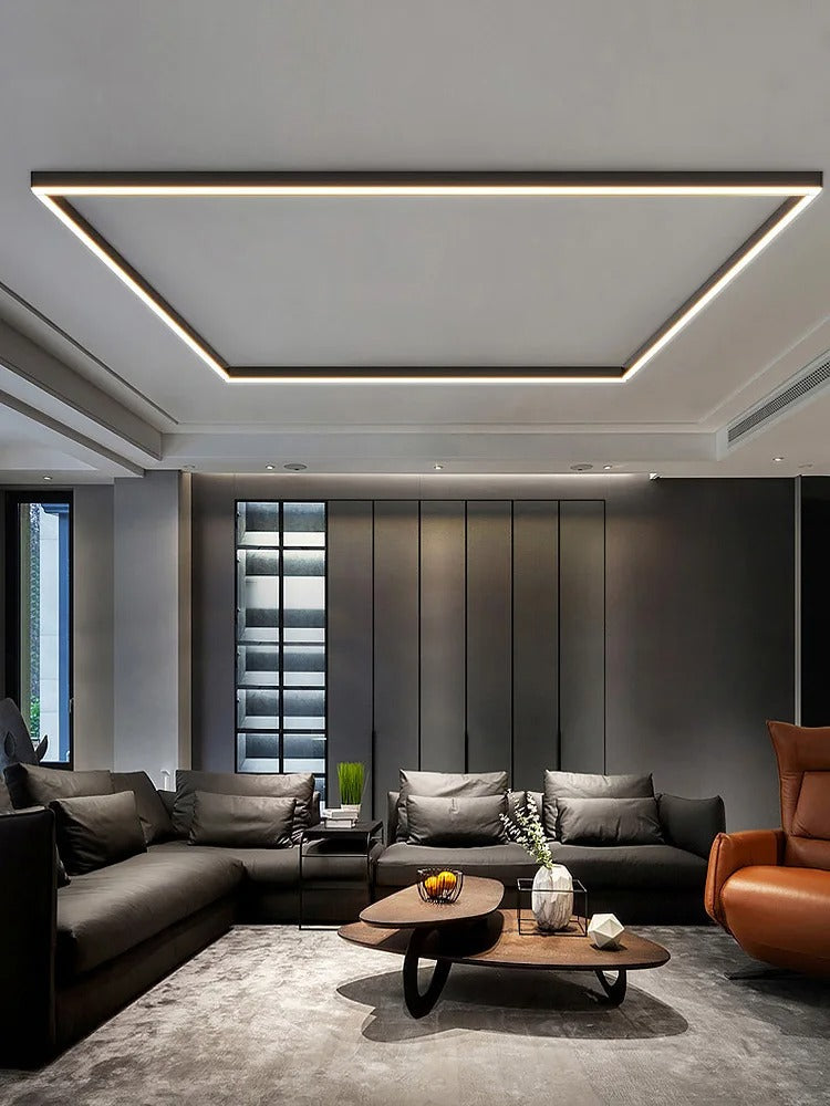 Modern Long Strip LED Ceiling Light - Surface Mounted Minimalist Aisle Lamp for Living Room & Bedroom