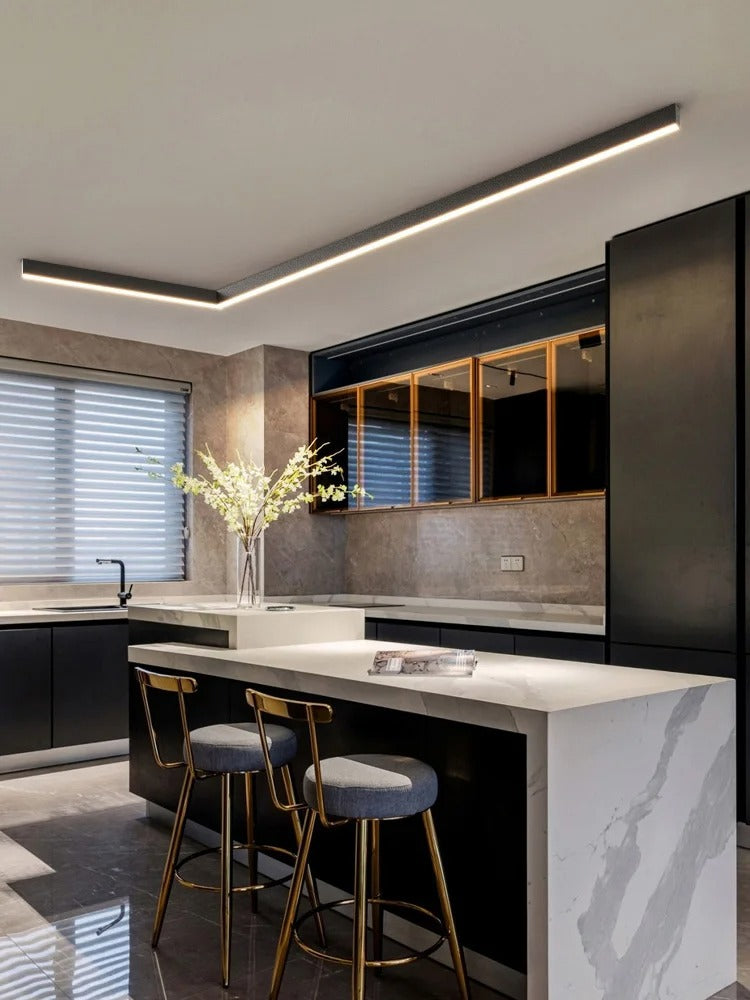 Modern Long Strip LED Ceiling Light - Surface Mounted Minimalist Aisle Lamp for Living Room & Bedroom