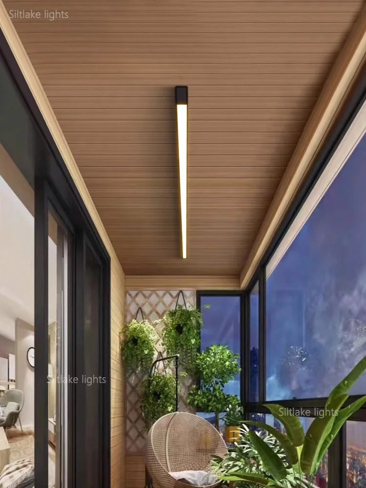 Modern Long Strip LED Ceiling Light - Surface Mounted Minimalist Aisle Lamp for Living Room & Bedroom