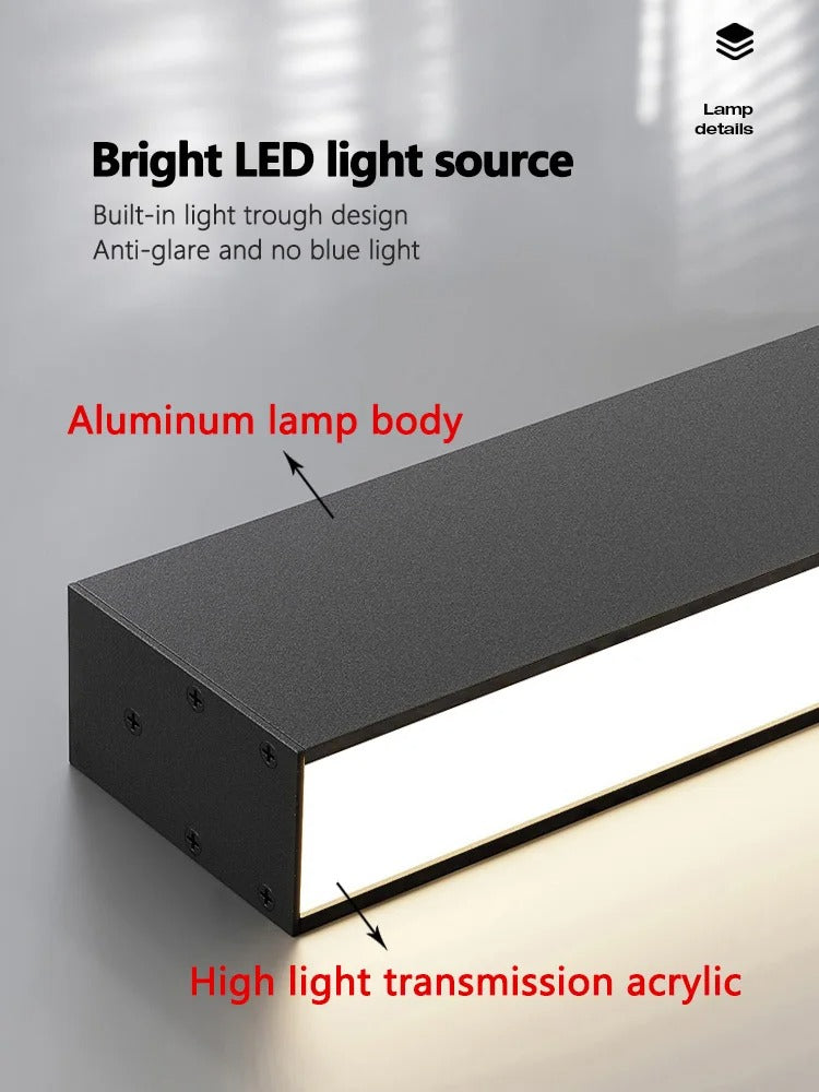 Modern Long Strip LED Ceiling Light - Surface Mounted Minimalist Aisle Lamp for Living Room & Bedroom