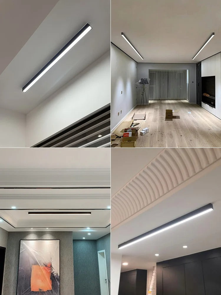 Modern Long Strip LED Ceiling Light - Surface Mounted Minimalist Aisle Lamp for Living Room & Bedroom