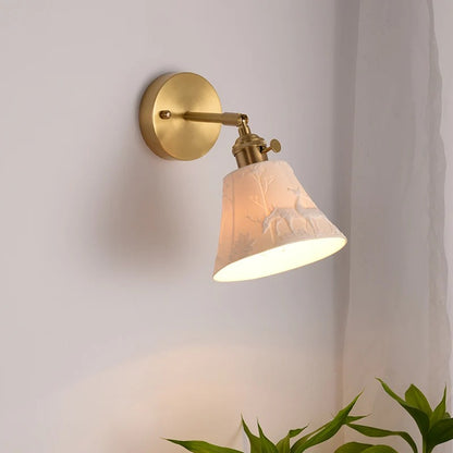 ModernLume Ceramic LED Wall Lamp with Pull Chain