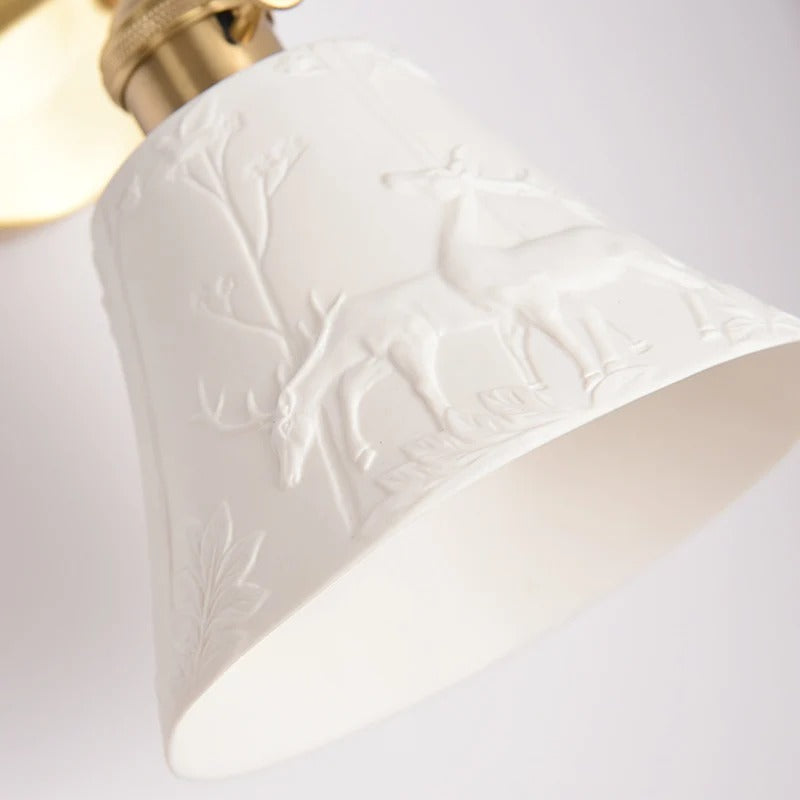 ModernLume Ceramic LED Wall Lamp with Pull Chain