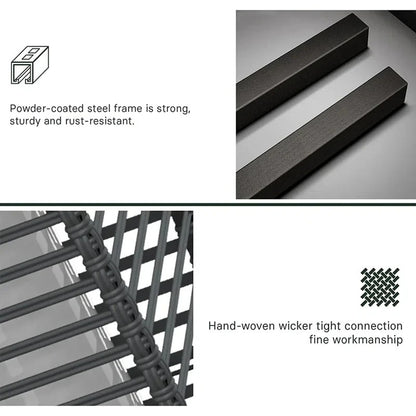 Modern Outdoor Solar Floor Lamp - Rattan Style Waterproof LED Light