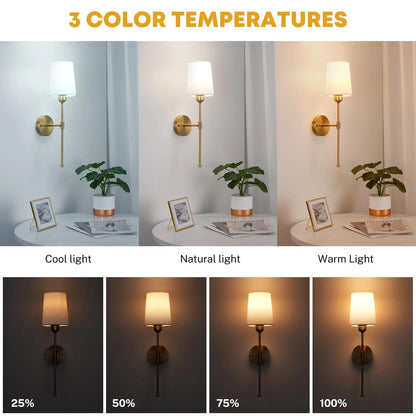 Modern Rechargeable Wall Sconce Set - Dimmable LED Wall Lamp with Remote Control