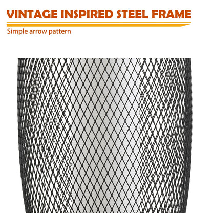 Modern Solar Floor Lamp, Metal Wire Shade, LED Modern Outdoor Flickering Lantern - Weather Resistant Garden Light