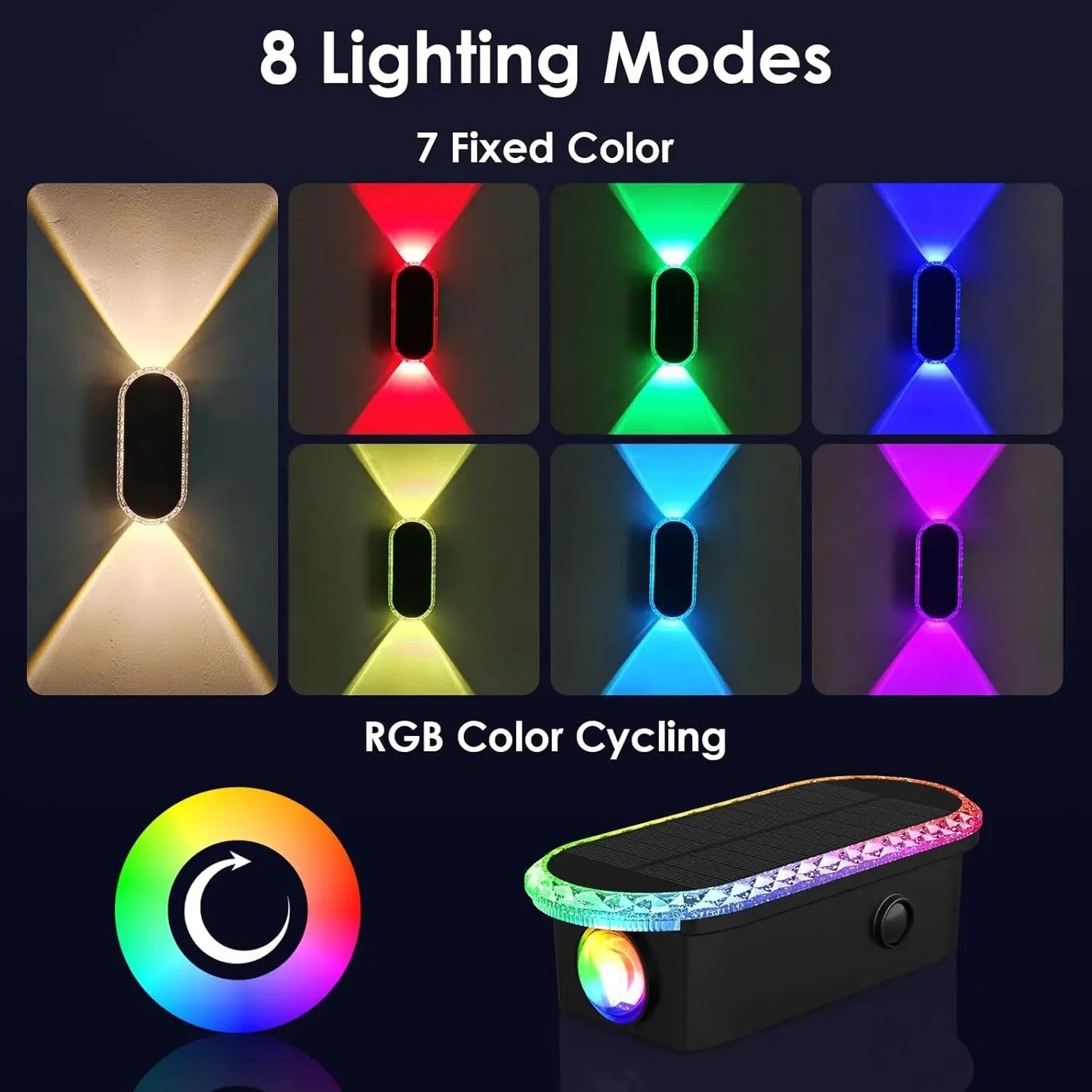 Modern Waterproof Solar Fence Lights - Aesthetic Up Down Lighting for Outdoor Walls & Fences