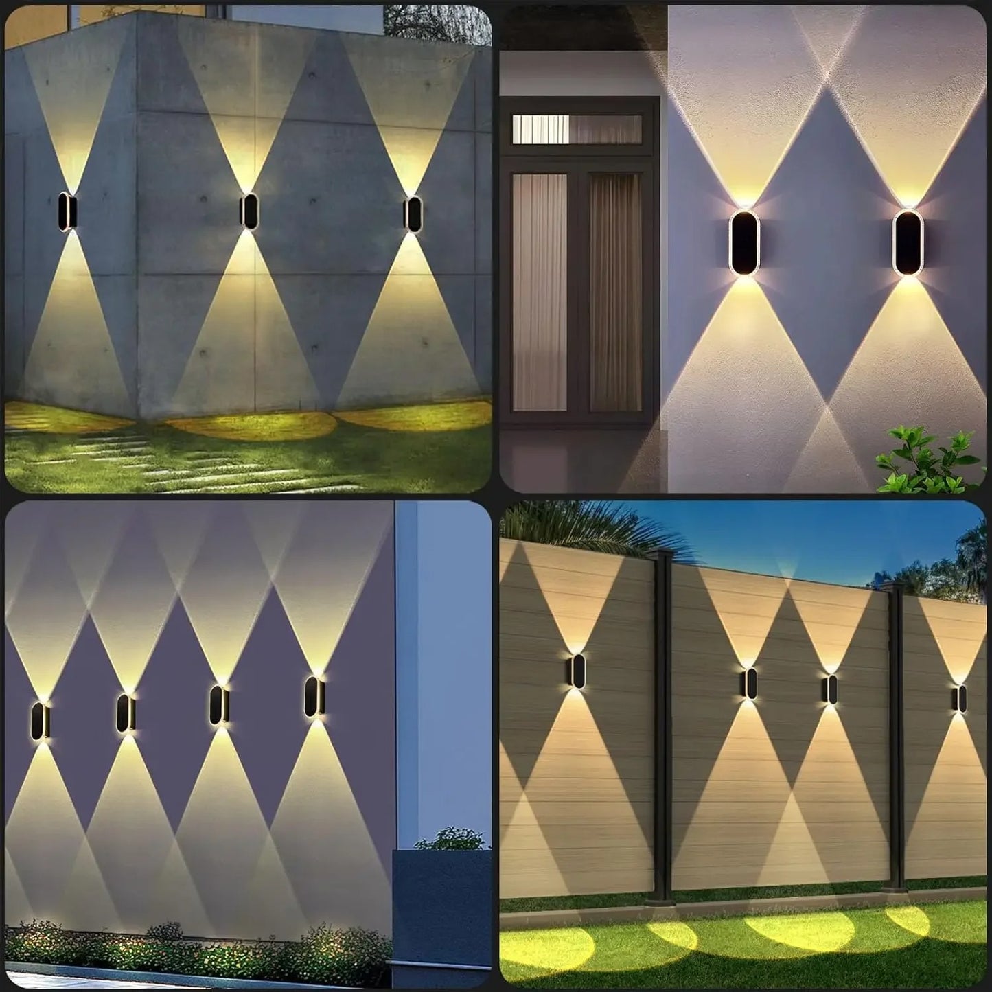 Modern Waterproof Solar Fence Lights - Aesthetic Up Down Lighting for Outdoor Walls & Fences