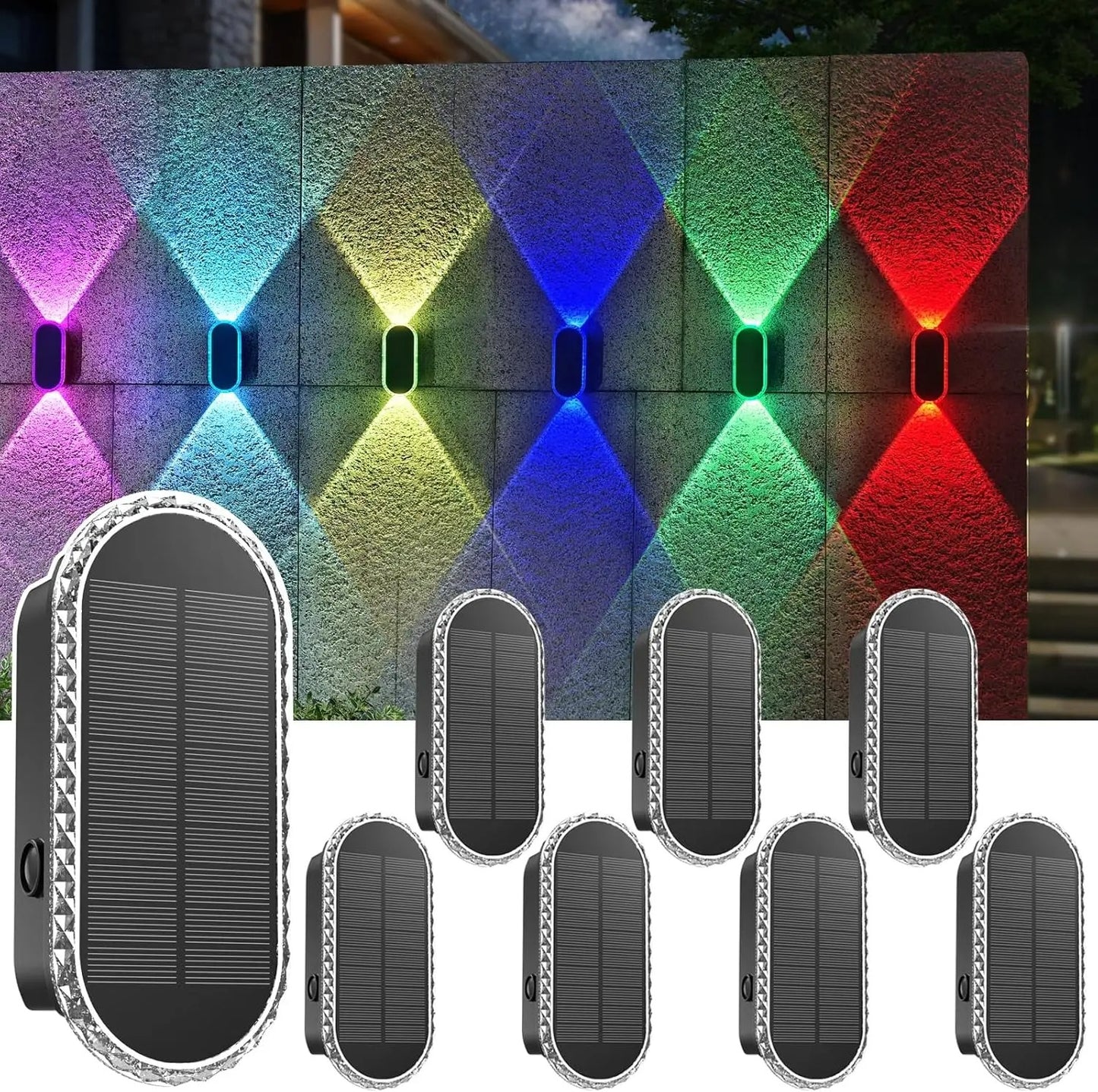 Modern Waterproof Solar Fence Lights - Aesthetic Up Down Lighting for Outdoor Walls & Fences