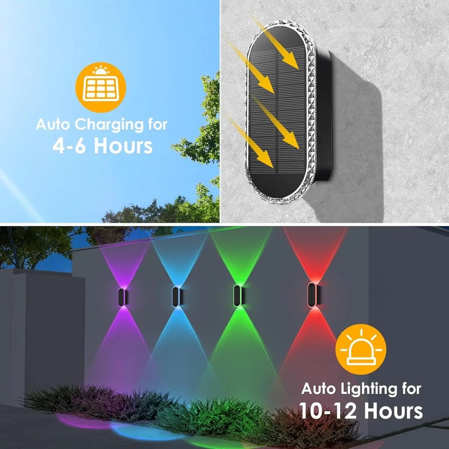 Modern Waterproof Solar Fence Lights - Aesthetic Up Down Lighting for Outdoor Walls & Fences