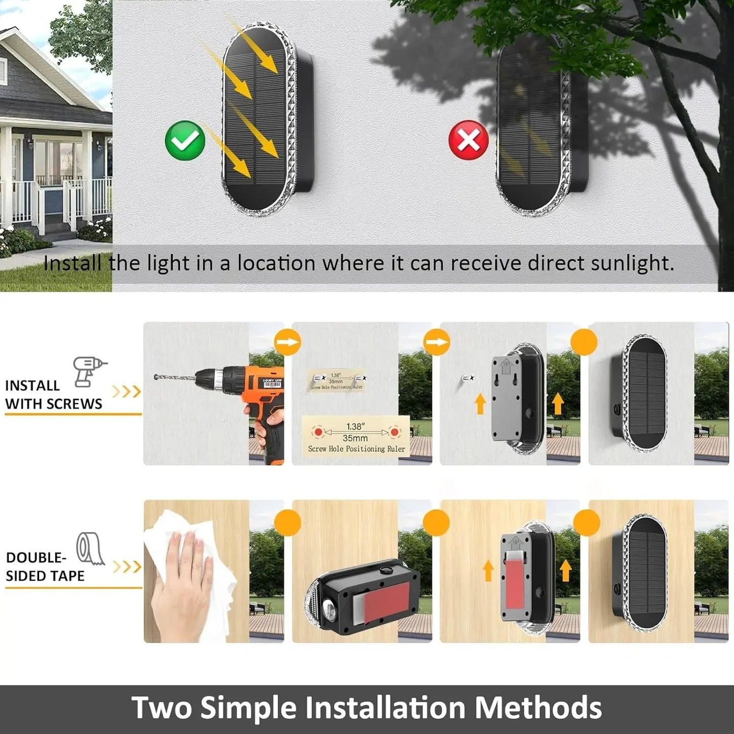 Modern Waterproof Solar Fence Lights - Aesthetic Up Down Lighting for Outdoor Walls & Fences