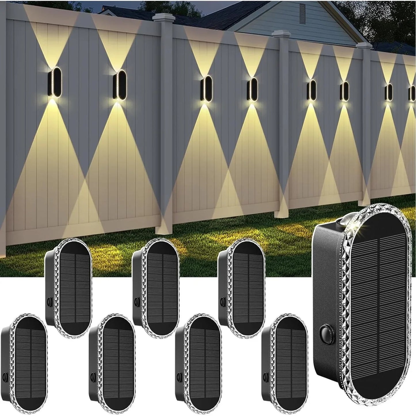 Modern Waterproof Solar Fence Lights - Aesthetic Up Down Lighting for Outdoor Walls & Fences