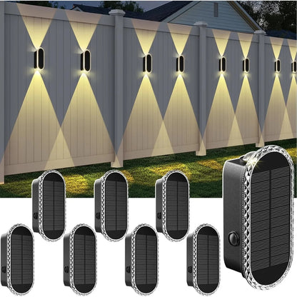 Modern Waterproof Solar Fence Lights - Aesthetic Up Down Lighting for Outdoor Walls & Fences