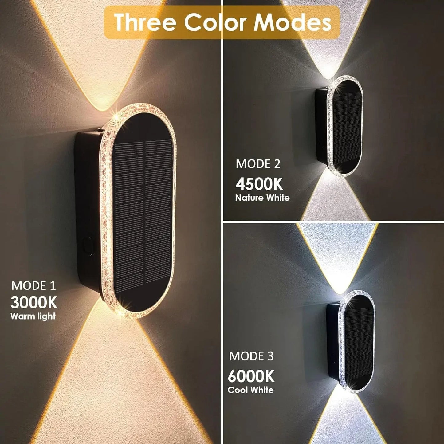 Modern Waterproof Solar Fence Lights - Aesthetic Up Down Lighting for Outdoor Walls & Fences