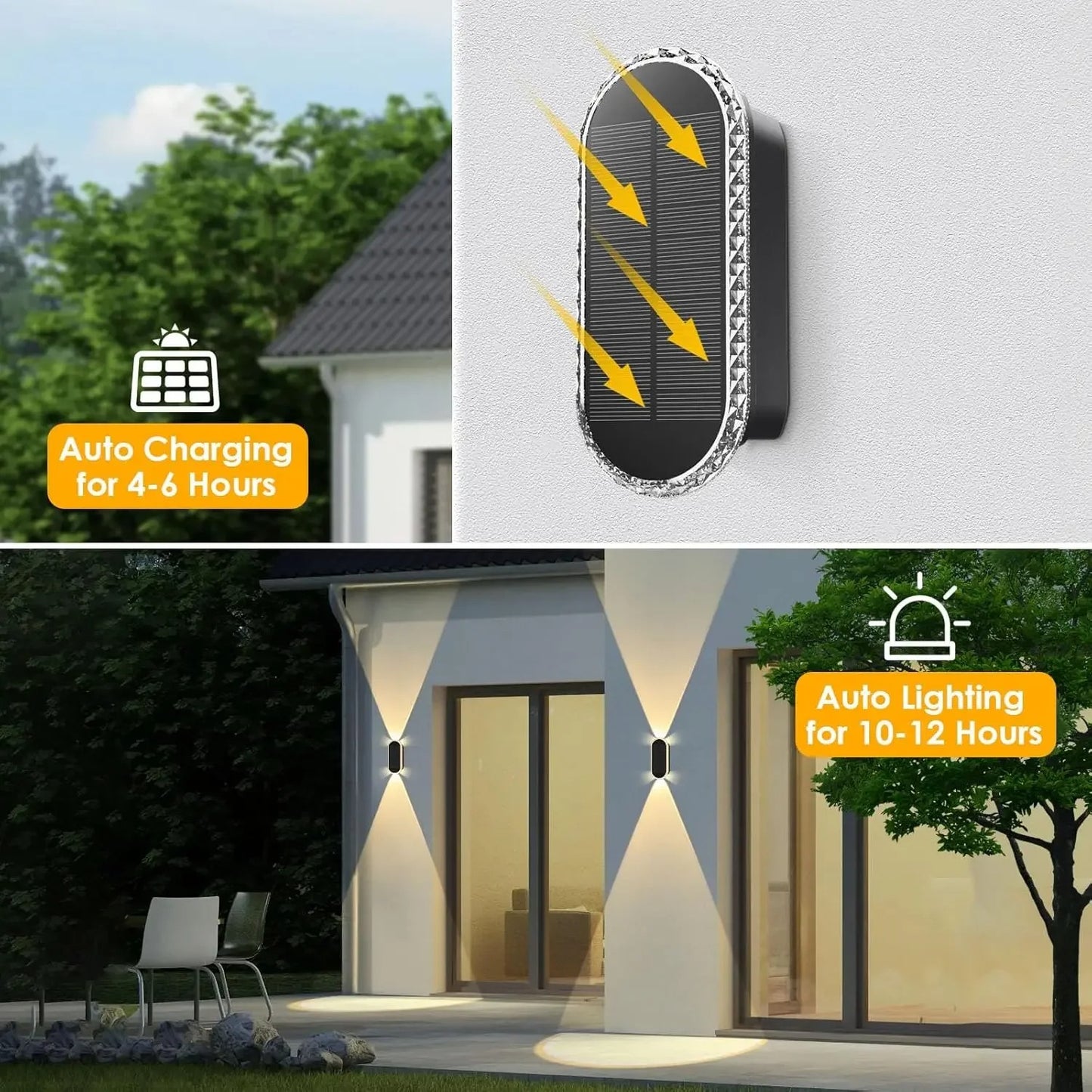 Modern Waterproof Solar Fence Lights - Aesthetic Up Down Lighting for Outdoor Walls & Fences