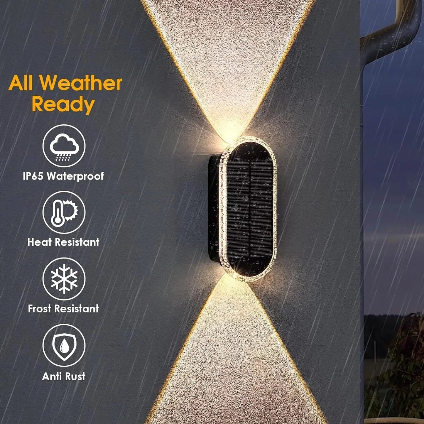 Modern Waterproof Solar Fence Lights - Aesthetic Up Down Lighting for Outdoor Walls & Fences
